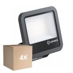 Mehrfachpackung 4x Ledvance LED-Scheinwerfer Aluminium Schwarz 69W 10000lm 100D - 865 Tageslichtweiß | IP66 - Symmetrisch